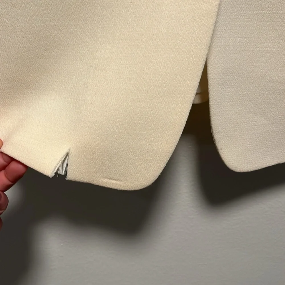 LAFAYETTE 148 NEW YORK (NWT) 100% Virgin Wool Cream Tailored Blazer, Size 0 - Picture 6 of 11